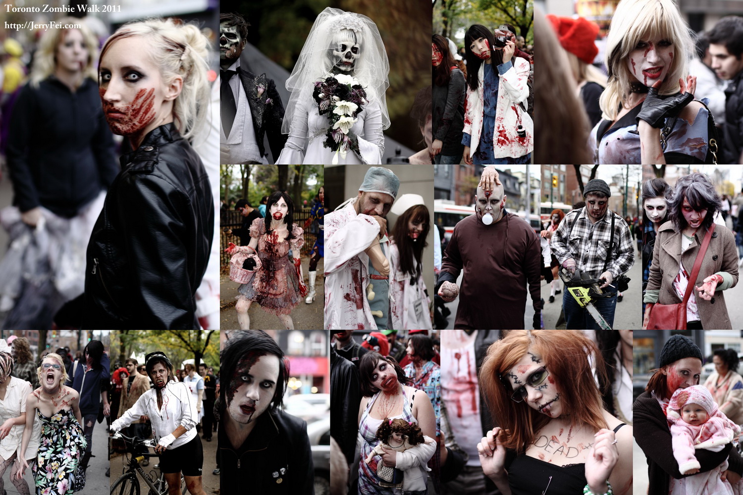 Toronto Zombie Walk 2011 Photo Collage by Jerry Fei - Toronto based event photographer
